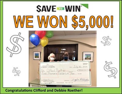 Save to Win Winners Clifford and Debbie Roether